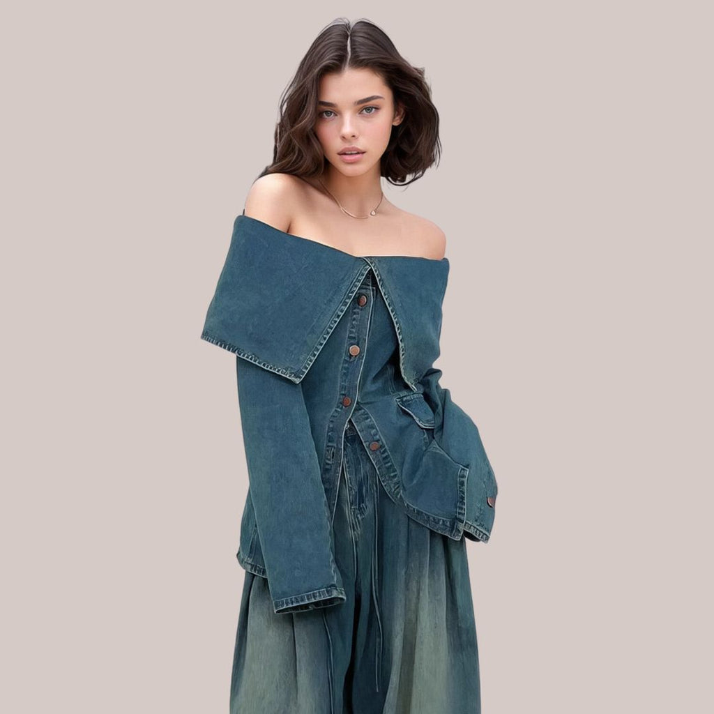 Valenzora - Stylish denim jacket with button details