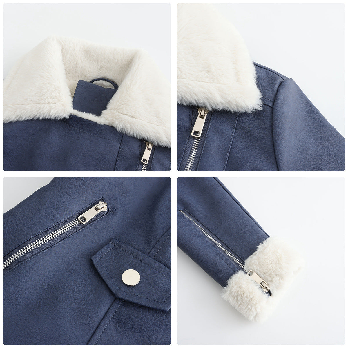 Valenzora | Winterlederjacke mit Fleece-Futter