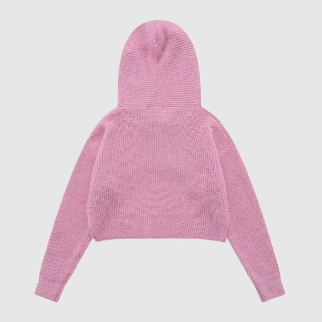 Knit hoodie with star pattern