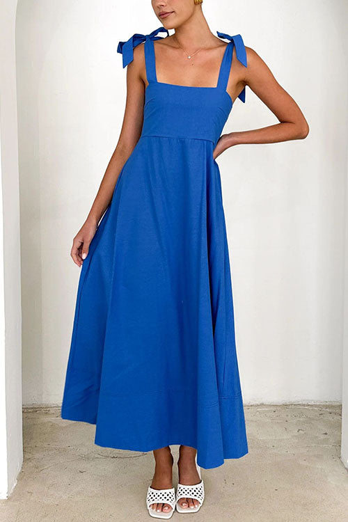 Valenzora | Rosiedress Bow Shoulder Empire Waist Swing Maxi Cami Dress
