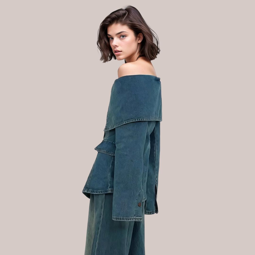 Valenzora - Stylish denim jacket with button details