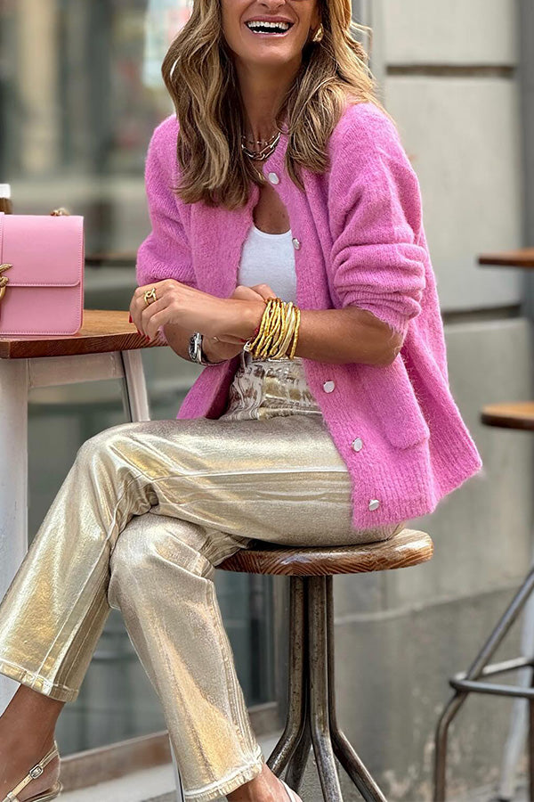 Valenzora | Rundhals-Strickjacke in entspannter Passform