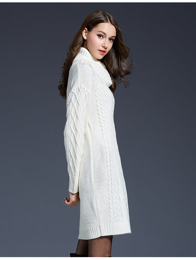 Valenzora | High-neck long knit dress