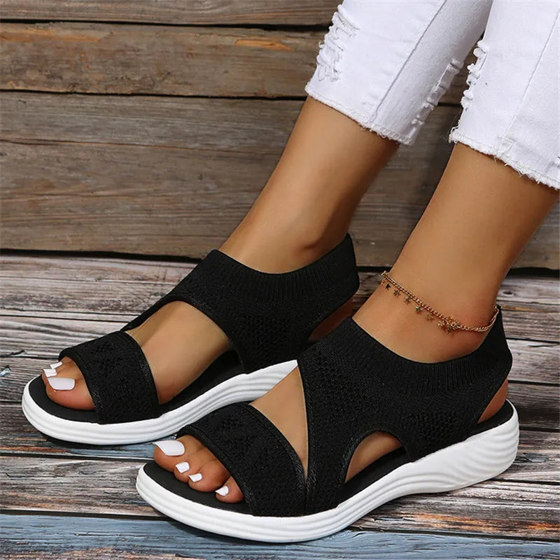 Valenzora | Mesh Sandals with a Wide Footbed for Women