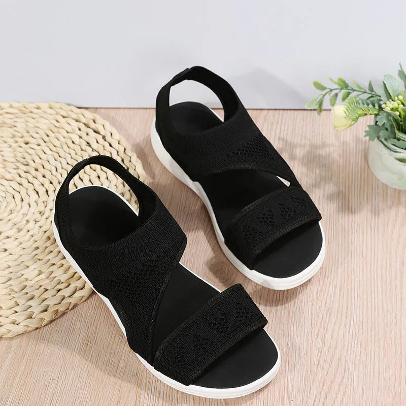 Valenzora | Mesh Sandals with a Wide Footbed for Women