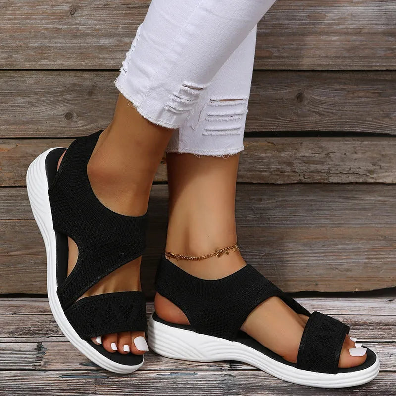 Valenzora | Mesh Sandals with a Wide Footbed for Women
