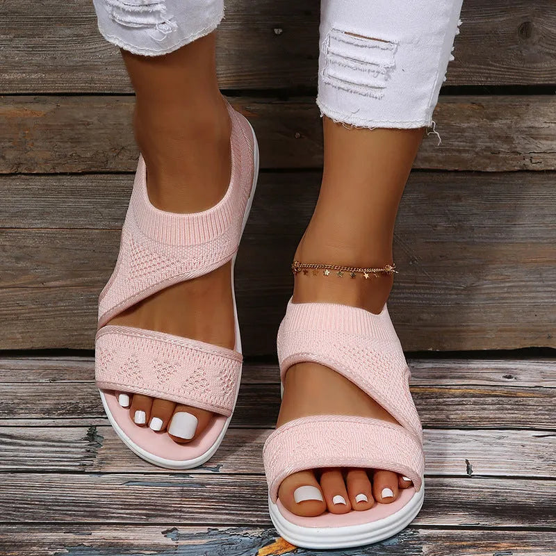 Valenzora | Mesh Sandals with a Wide Footbed for Women