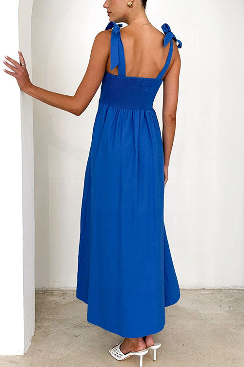 Valenzora | Rosiedress Bow Shoulder Empire Waist Swing Maxi Cami Dress