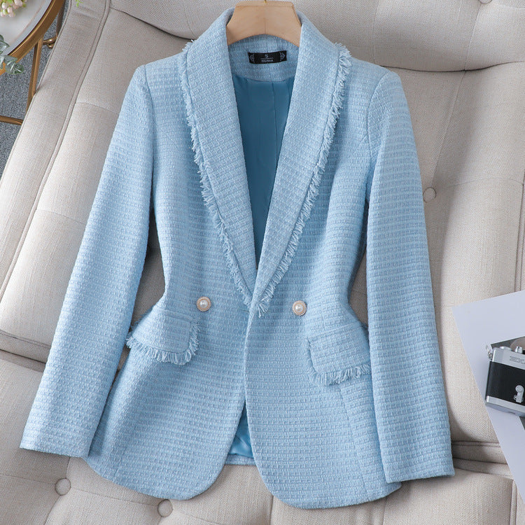 Valenzora Tweed coat in classic white