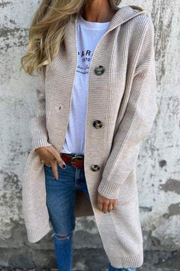 Valenzora | Lässige Strickjacke mit Kapuze für Damen für den Herbst
