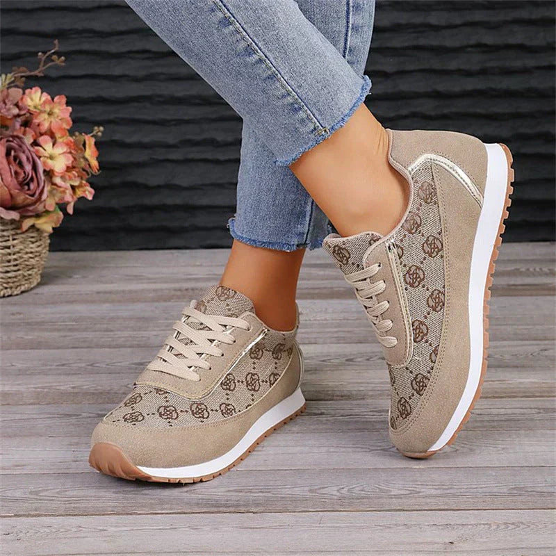 Valenzora | Bequeme flache Schuhe mit Blumenmuster