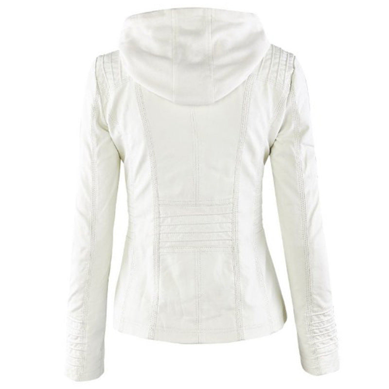 Valenzora | Women's Leather Jacket with Hood