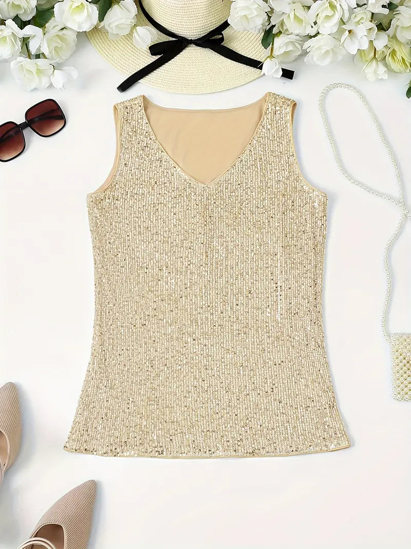 Valenzora | Elegantes, ärmelloses Top mit Pailletten