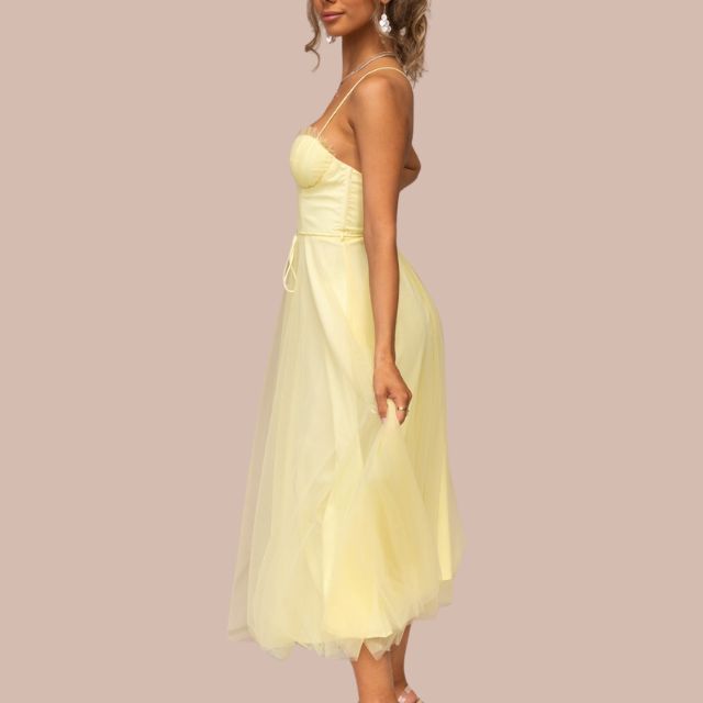 Valenzora | Midikleid aus Tüll mit Spaghettiträgern