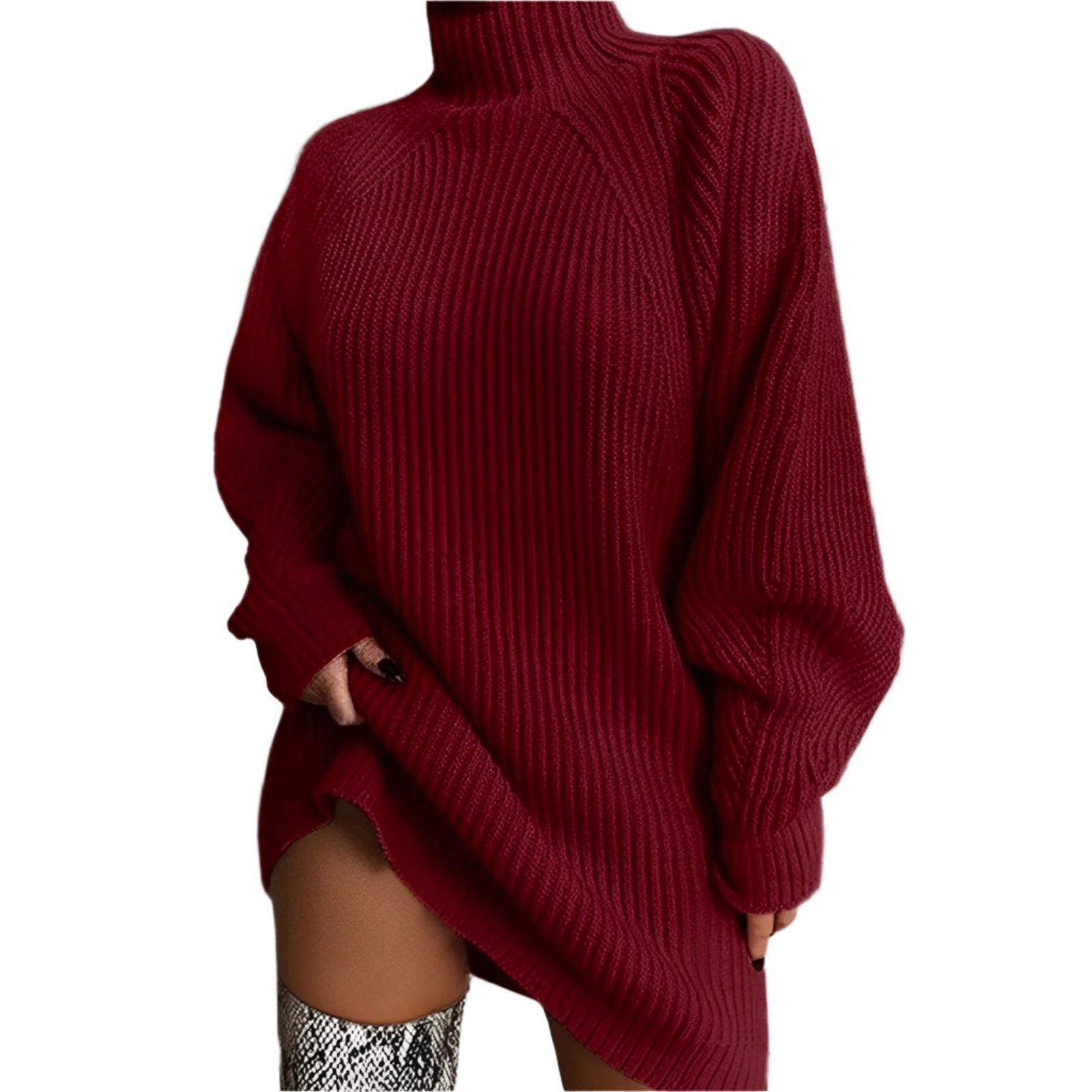 Valenzora | Warmes Strickkleid mit Rollkragen