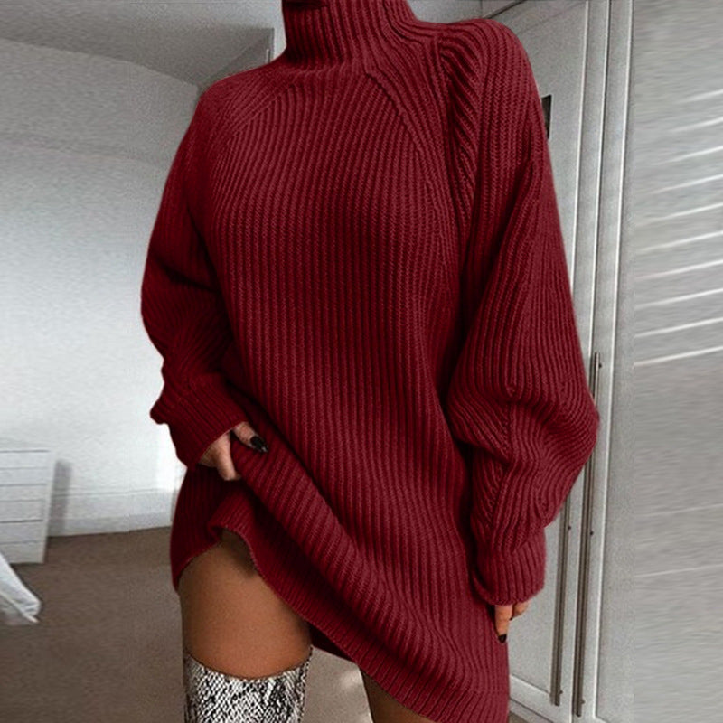 Strickkleid mit Polokragen