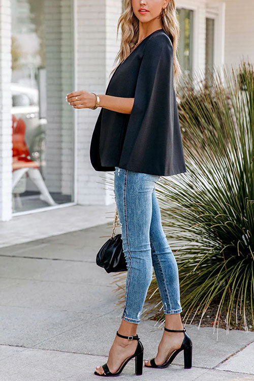 Valenzora | Rosiedress Open Front Slit Sleeve Cape Jacket