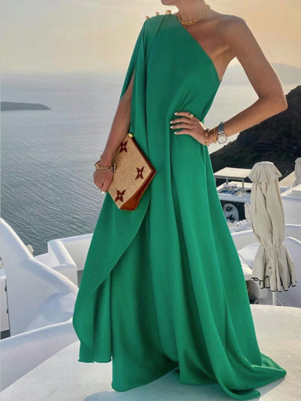 Valenzora | Shoulder Draped Maxi Dress for Women