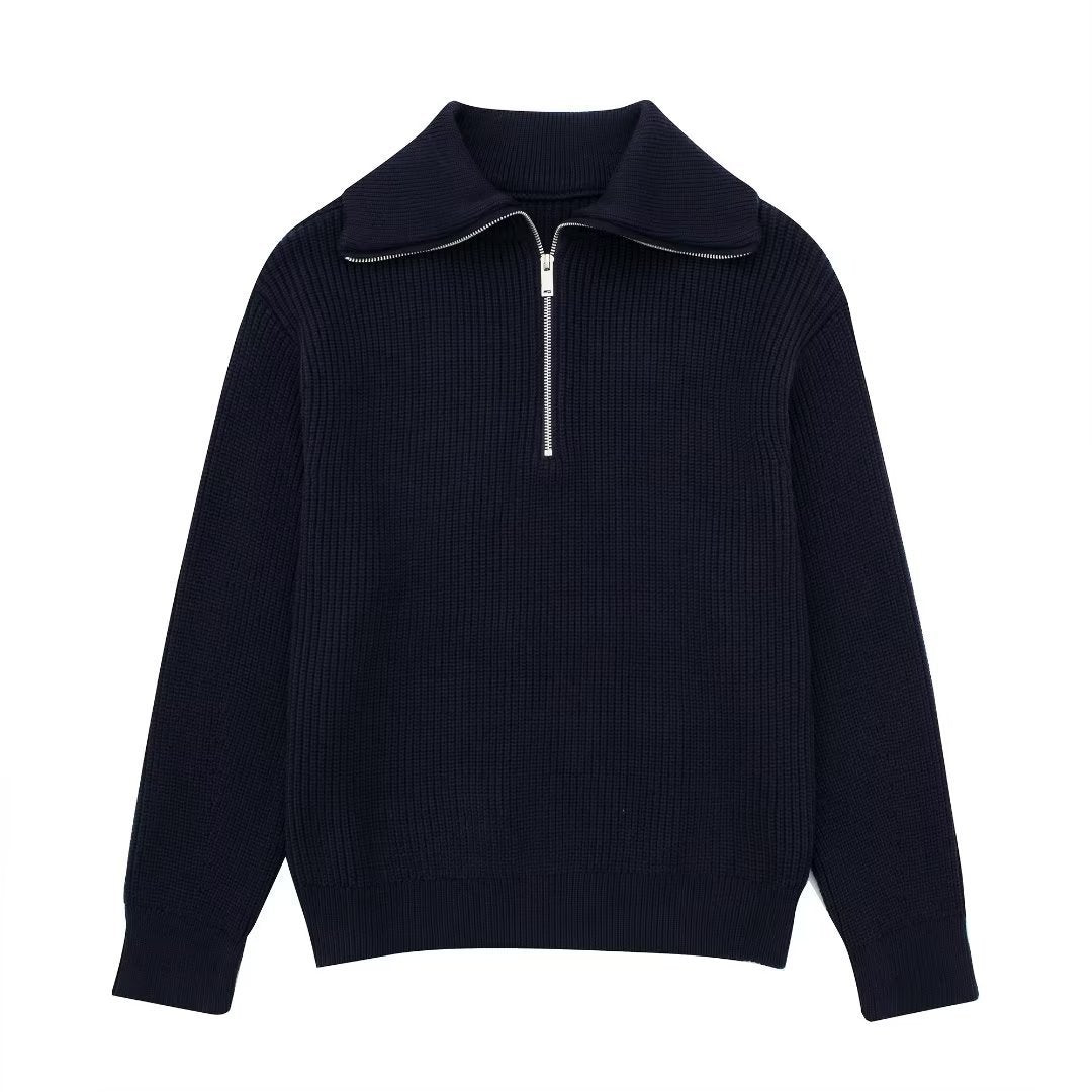 Valenzora | All Match Wollpullover mit offenem Kragen