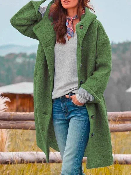 Valenzora | Midijacke mit Knöpfen und elegant fließender Passform