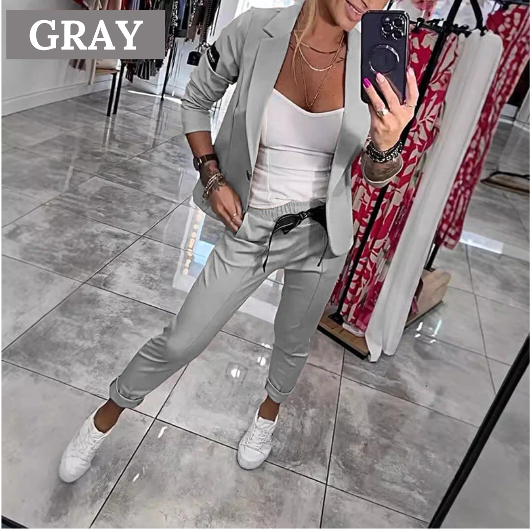 Valenzora | 2-teiliges Set bestehend aus einem lässigen Blazer und einer Hose