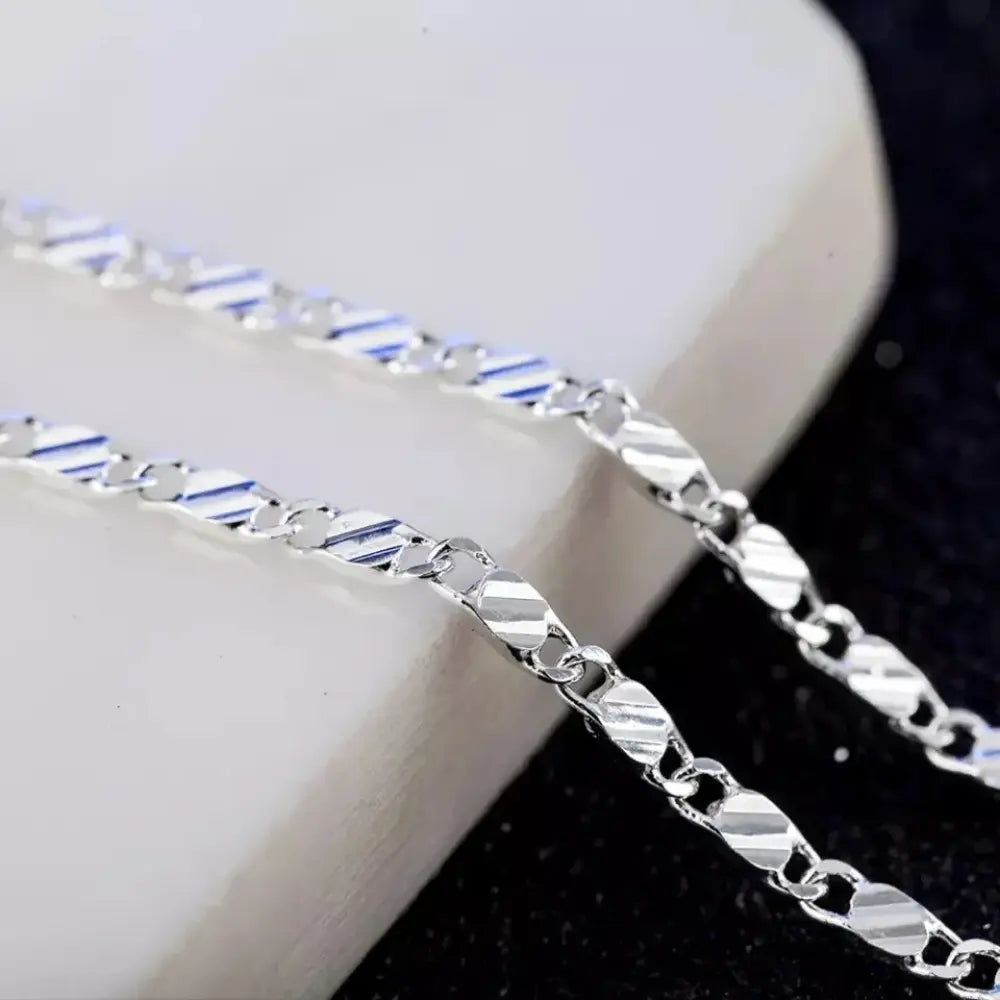 Valenzora | 18 Karat Goldkette 2mm 925 Sterling Silber Kette