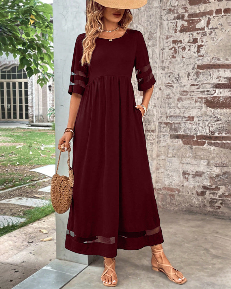 Valenzora | Elegant dress with a round neckline