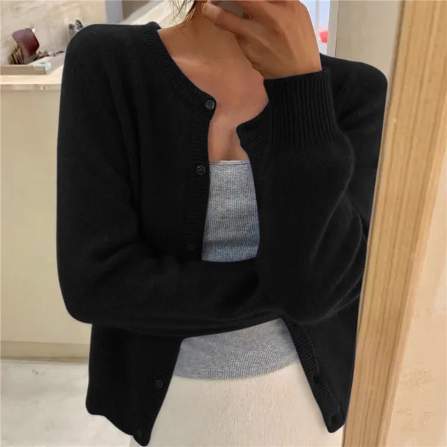Valenzora | Solid-color knit women's jacket for comfort