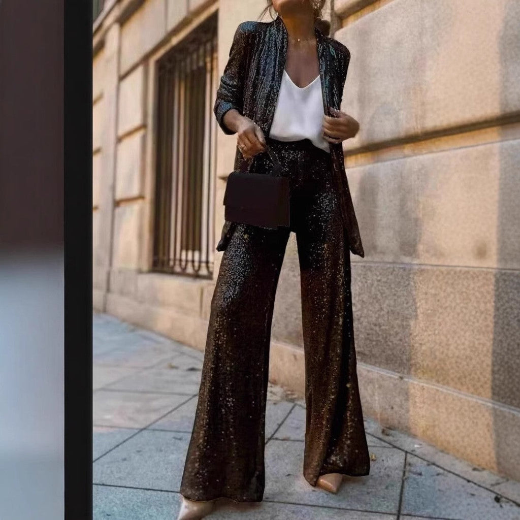 Valenzora | Trendiges Design – Paillettenanzug mit hoher Taille