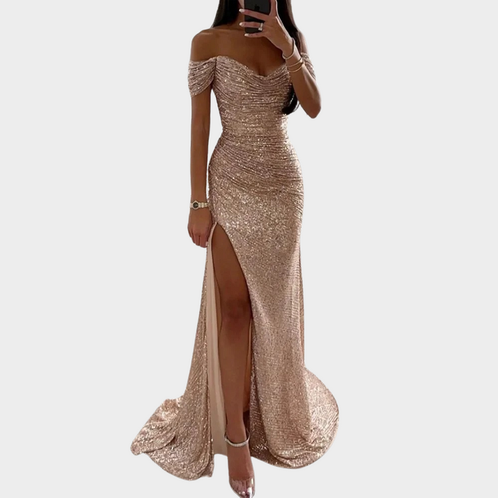 Valenzora | Women's Long Elegant Evening Dress with Slit