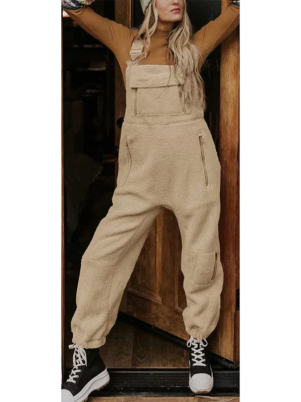 Valenzora | Damen Fleece-Thermo-Overall mit Reißverschlusstaschen