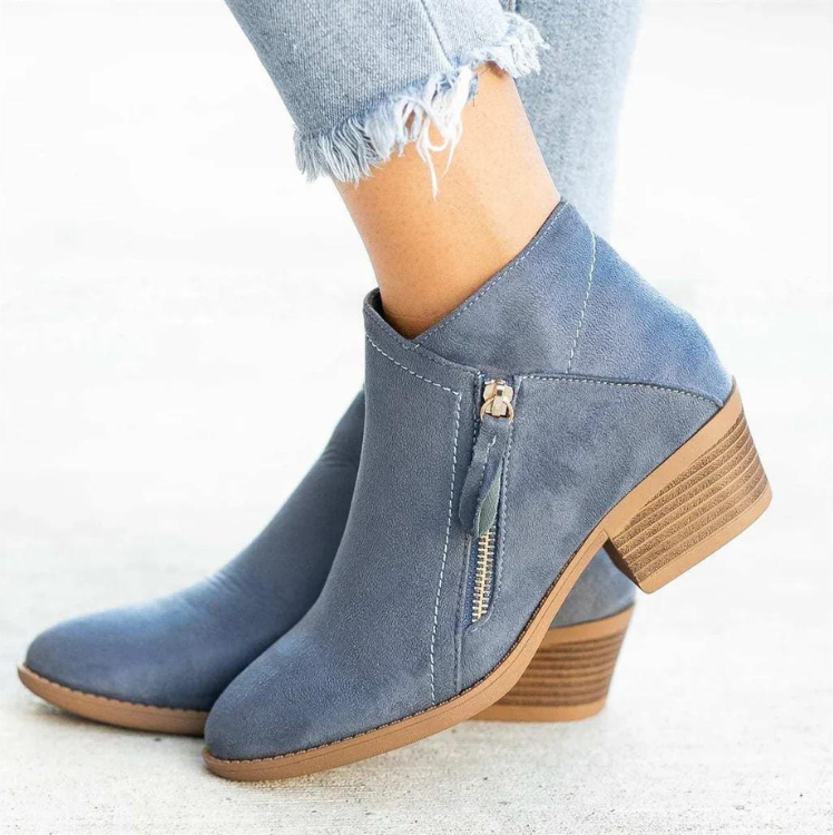 Valenzora | Damen-Wildlederstiefel mit bequemer Passform und Reißverschluss