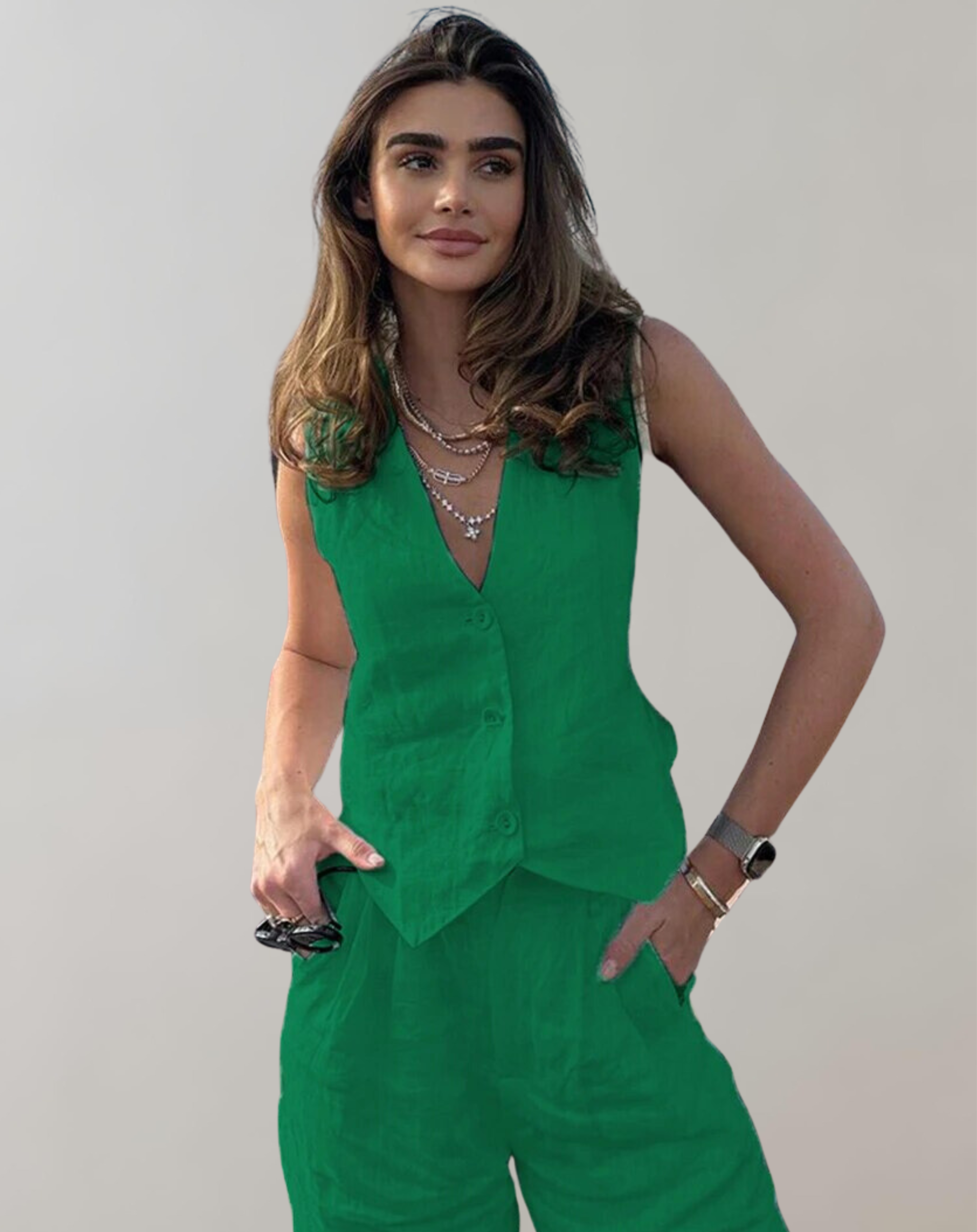 Valenzora - Tank top and high-waisted trousers