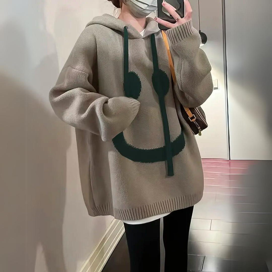 Valenzora | Hoodie with Smiley Print for Women
