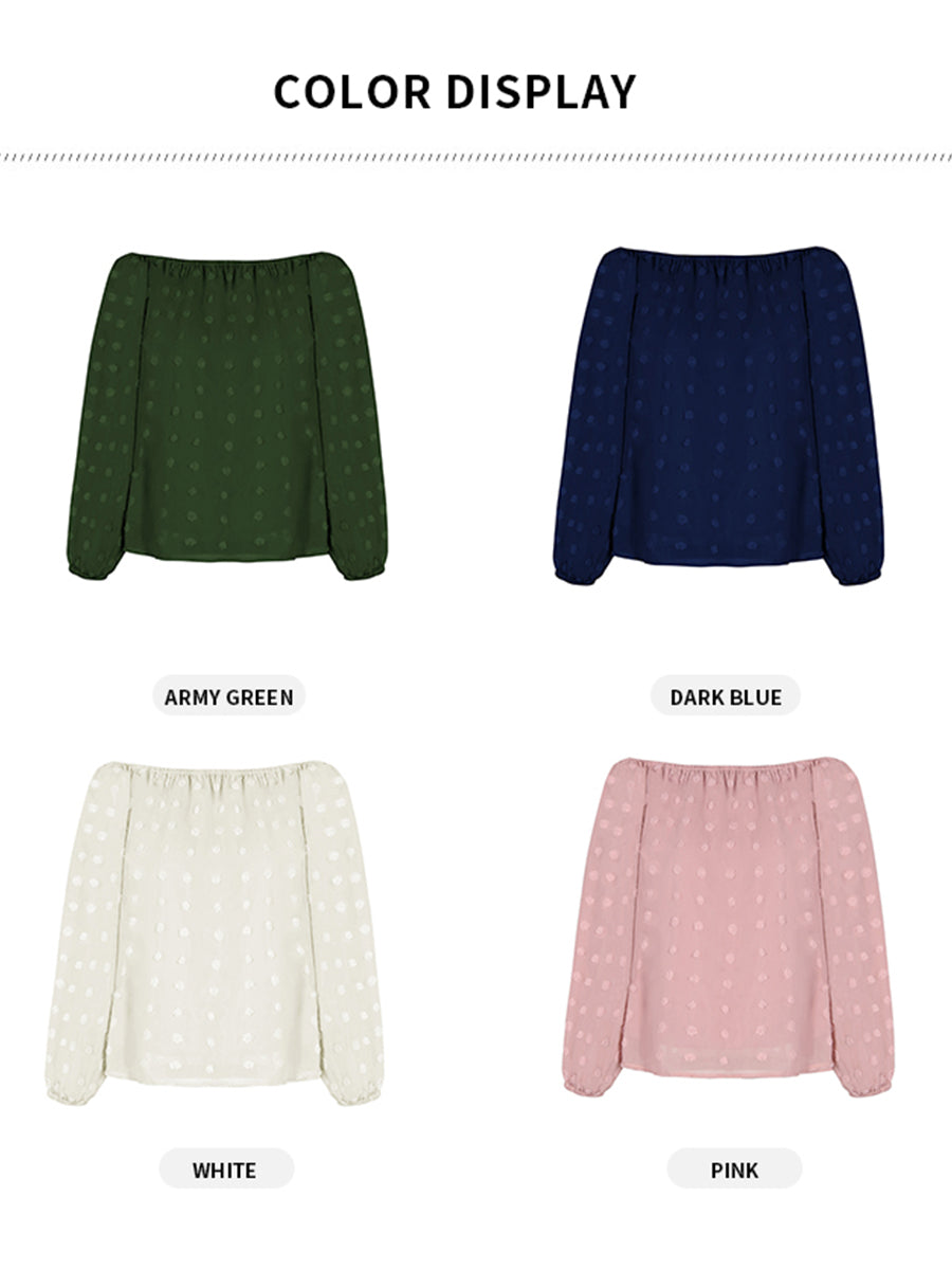 Valenzora | Off-Shoulder Lantern Long-Sleeved Ruffled Top