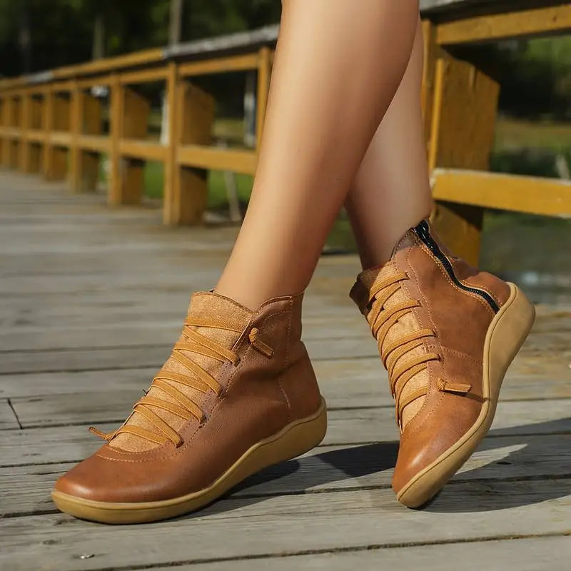 Valenzora | Damen-Stiefeletten – bequemer Schnürverschluss