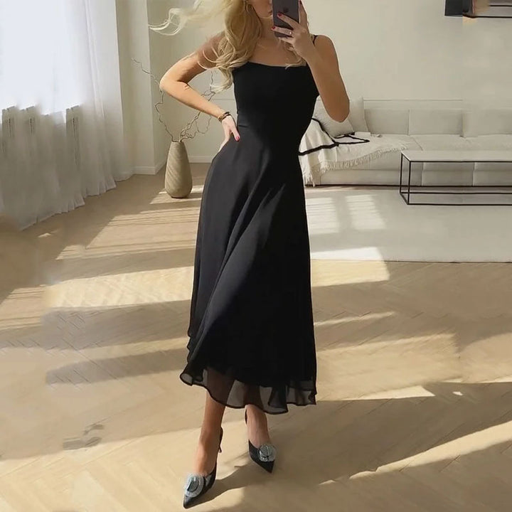 Damenmode, elegant, ärmellos, einfarbige Kleider