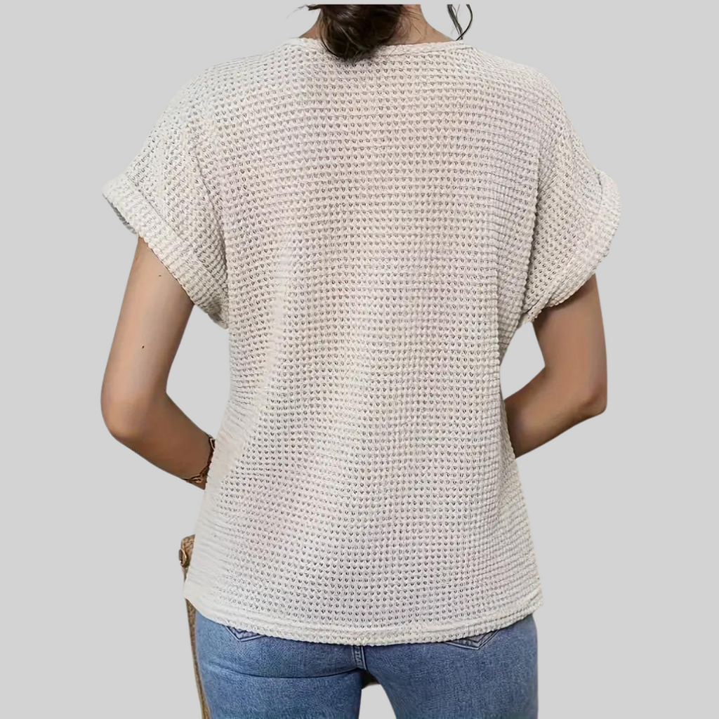 Valenzora Short-sleeved top - Casual - Lace with round neckline