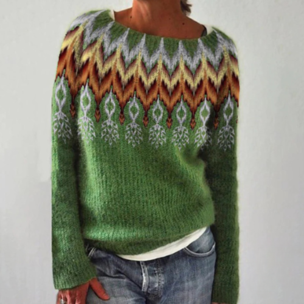 Valenzora | Warm autumn sweater with round neck for women