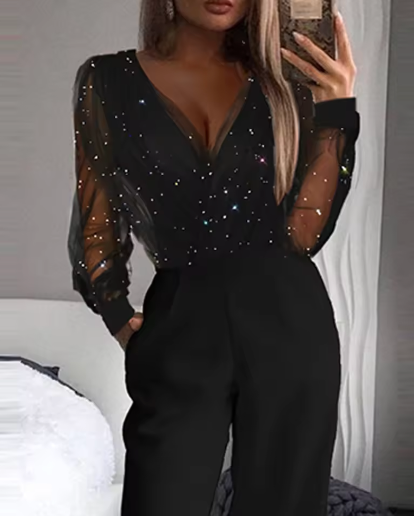 Valenzora | Elegant mesh jumpsuit