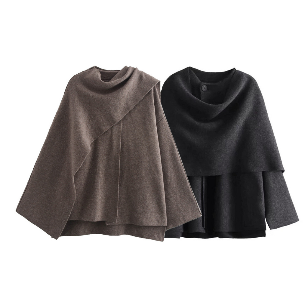Valenzora | Elegant wool trench coat with scarf set