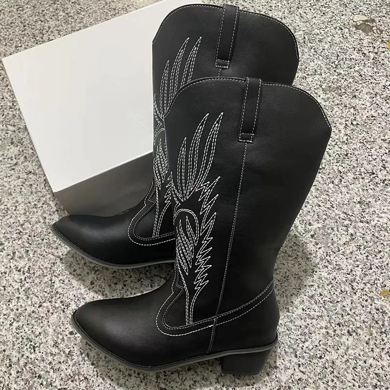 Valenzora | Suede ankle-high boots with block heel cowboy boots women's