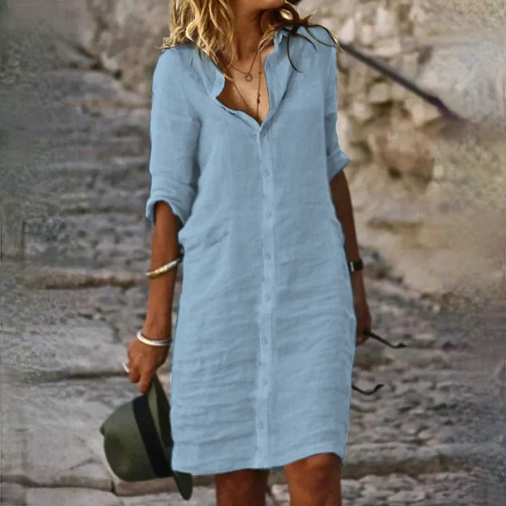 Valenzora | Cotton Linen Women's Dress