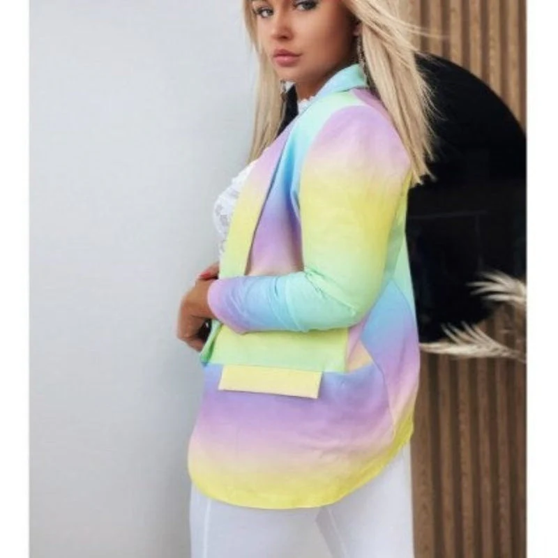 Valenzora | Damen Ombre Blazer, offene Vorderseite, Langarm, lässige Passform