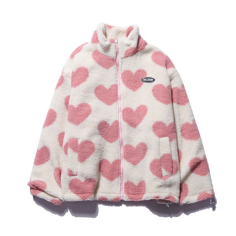 Valenzora | Reversible heart fleece jacket