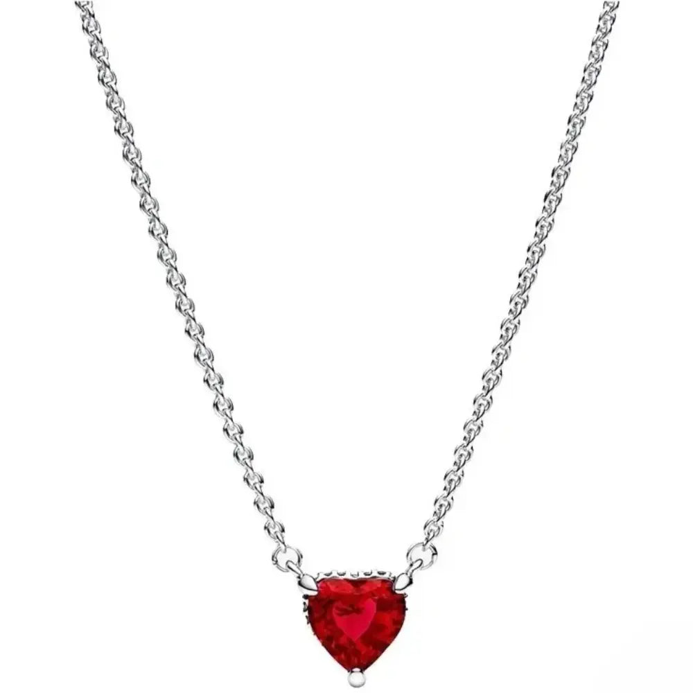 Valenzora | Damen Halskette mit herzförmigem, blendendem Anhänger aus Sterlingsilber