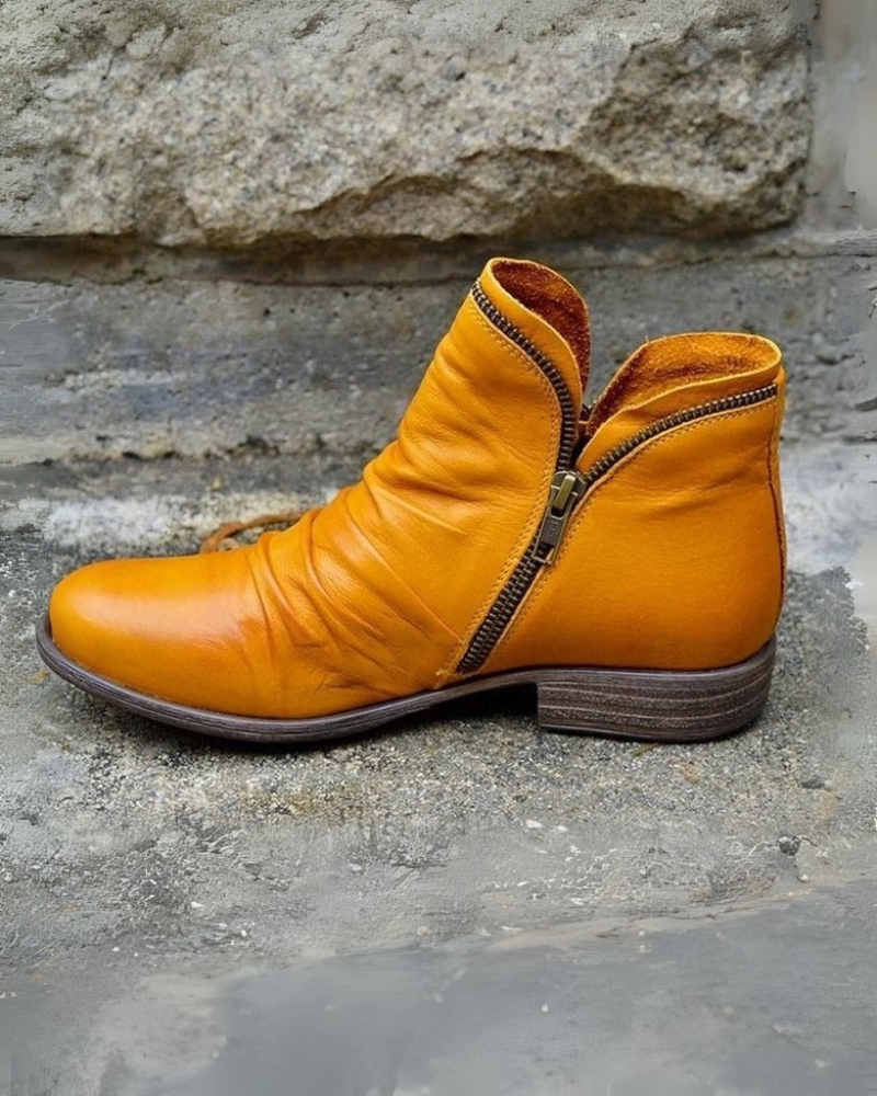 Valenzora | Lederstiefel mit Reißverschluss