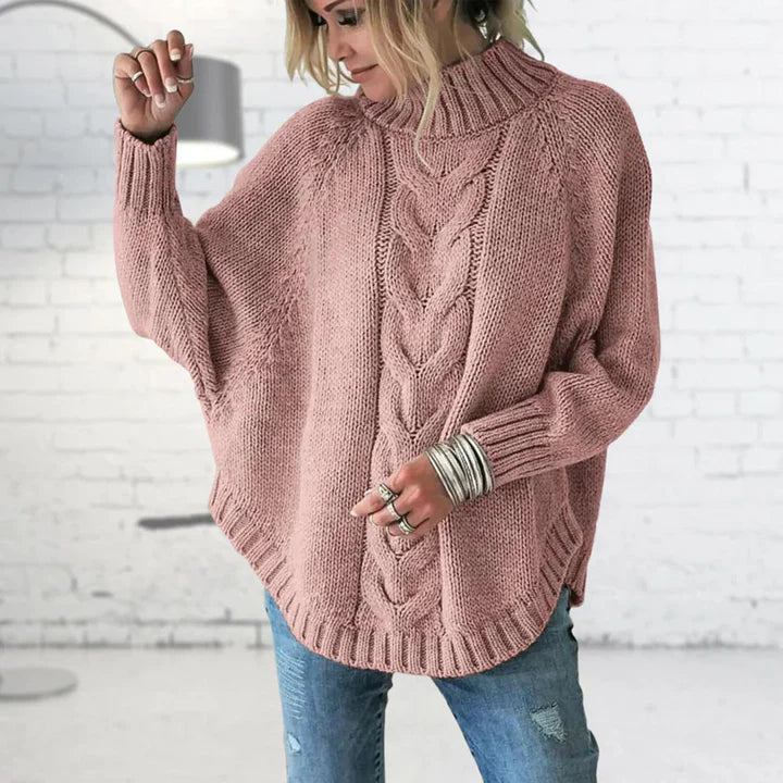 Valenzora - Women's chunky knit roll-neck sweater