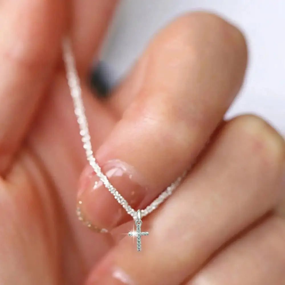 Valenzora | 925 Sterling Silver Cross Zircon Necklace