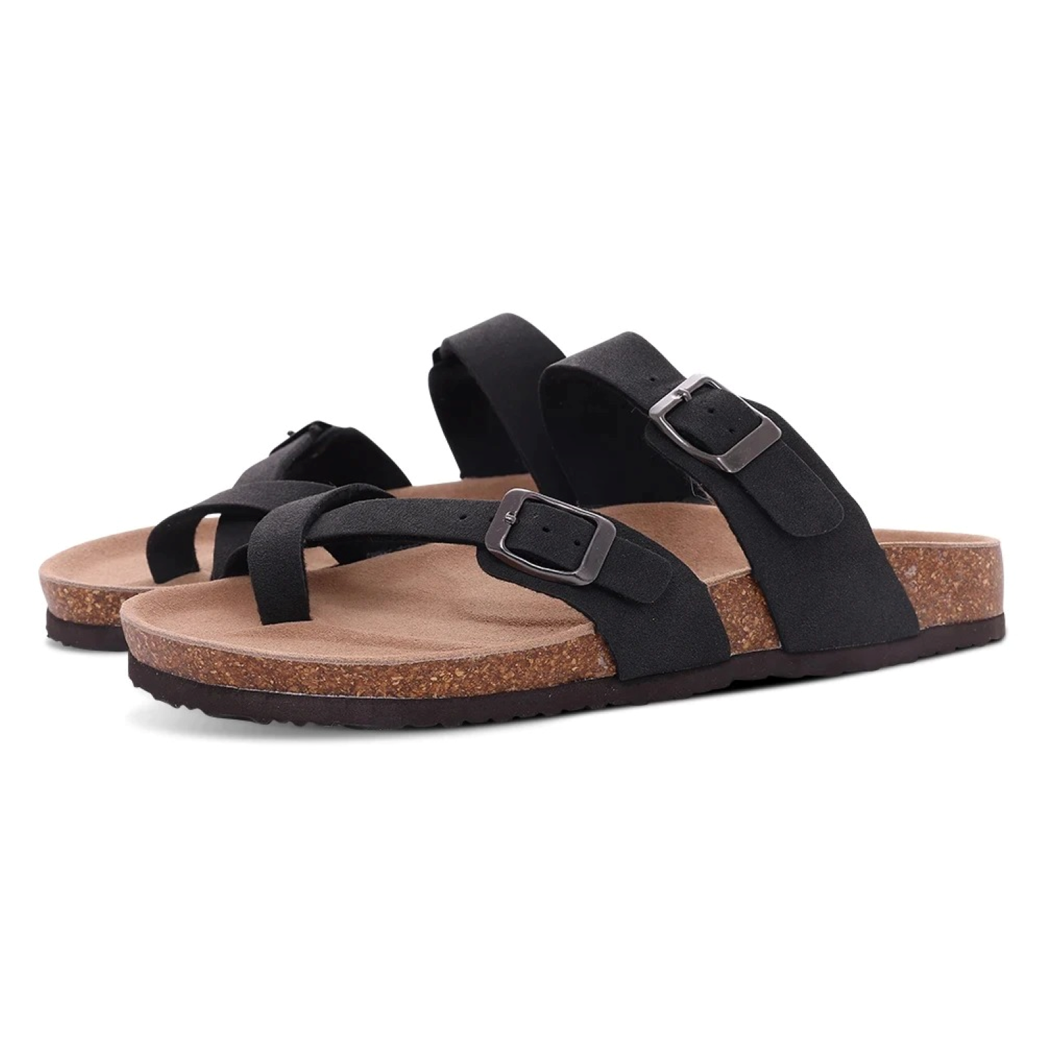 Valenzora | Suede Women's Sandals with Double Strap